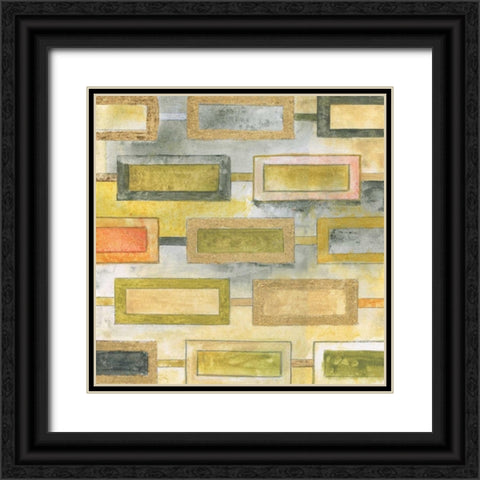 Square Mosaic Black Ornate Wood Framed Art Print with Double Matting by Tava Studios
