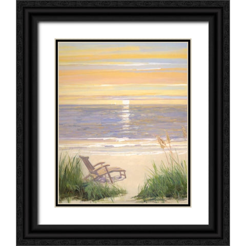 Beach at Sunset I Black Ornate Wood Framed Art Print with Double Matting by Swatland, Sally