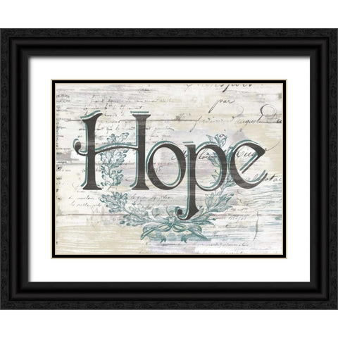 Shabby Chic Hope Black Ornate Wood Framed Art Print with Double Matting by Donovan, Kelly