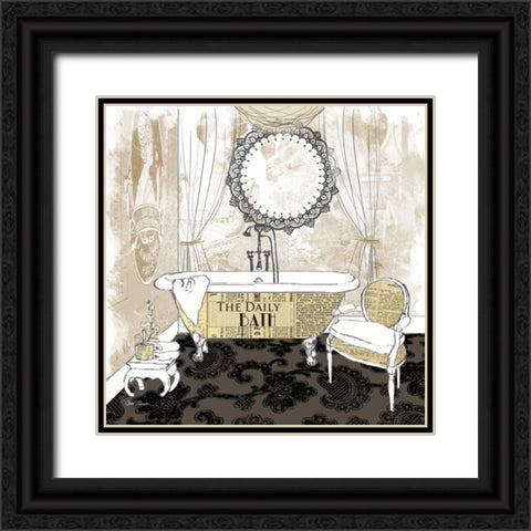Daily Bath Black Ornate Wood Framed Art Print with Double Matting by Robinson, Carol