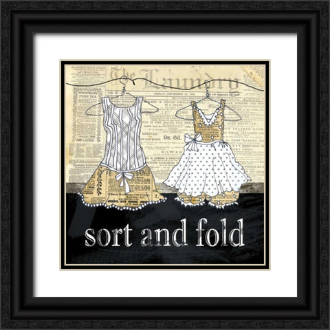Sort and Fold Black Ornate Wood Framed Art Print with Double Matting by Robinson, Carol