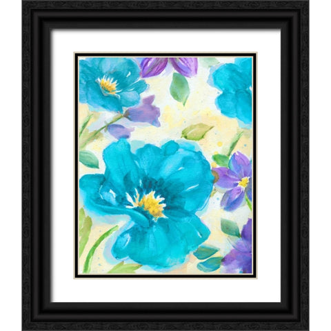 Bright Poppy Blue I Black Ornate Wood Framed Art Print with Double Matting by Nan