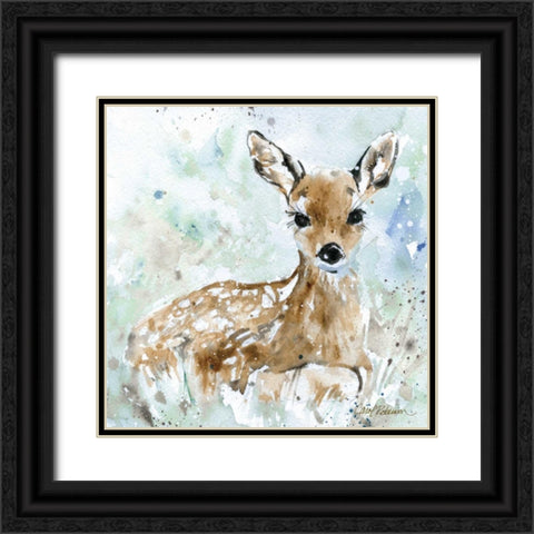 Fawn Black Ornate Wood Framed Art Print with Double Matting by Robinson, Carol