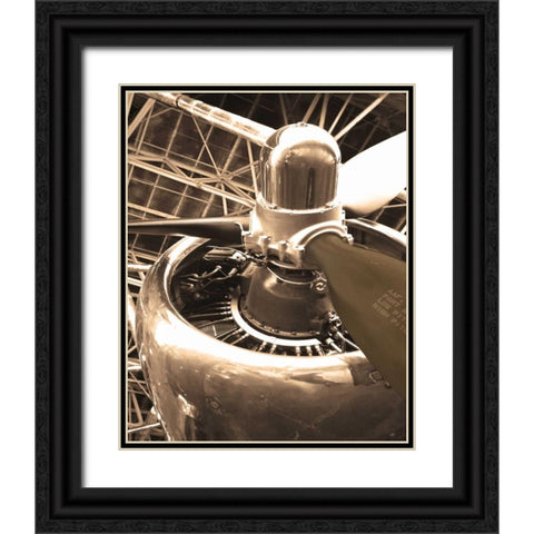 DC 4 Aircraft Black Ornate Wood Framed Art Print with Double Matting by Delimont, Danita