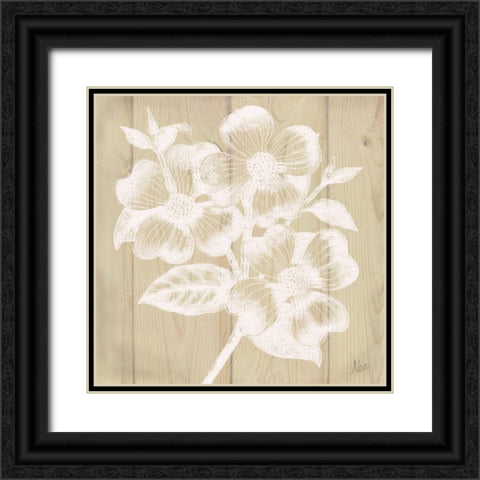 White Silhouette I Black Ornate Wood Framed Art Print with Double Matting by Nan