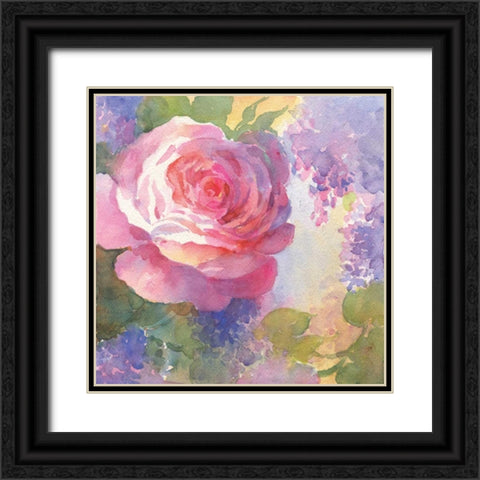 Margots Rose I Black Ornate Wood Framed Art Print with Double Matting by Troise Heidel, Theresa