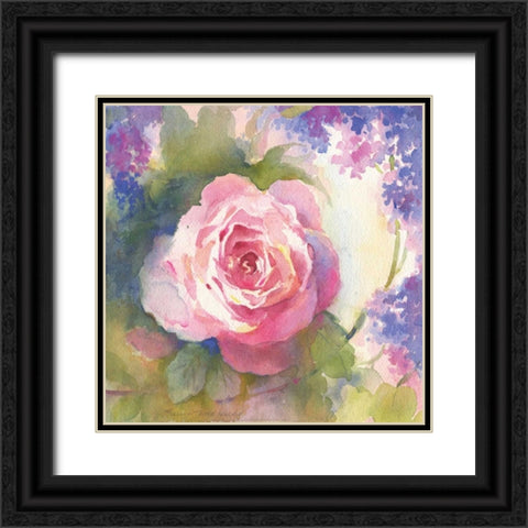 Margots Rose IV Black Ornate Wood Framed Art Print with Double Matting by Troise Heidel, Theresa
