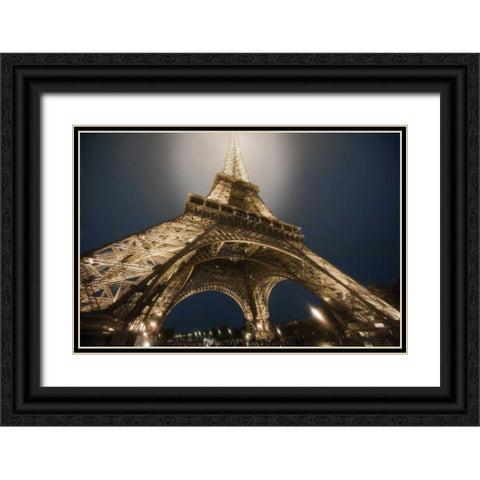 Eiffel Glow Black Ornate Wood Framed Art Print with Double Matting by Delimont, Danita