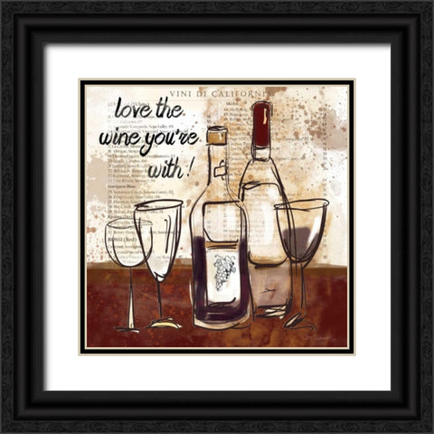 Love the Wine Black Ornate Wood Framed Art Print with Double Matting by Robinson, Carol