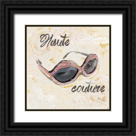 Haute Sunglasses Black Ornate Wood Framed Art Print with Double Matting by Nan