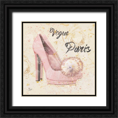 Vogue Heels Black Ornate Wood Framed Art Print with Double Matting by Nan