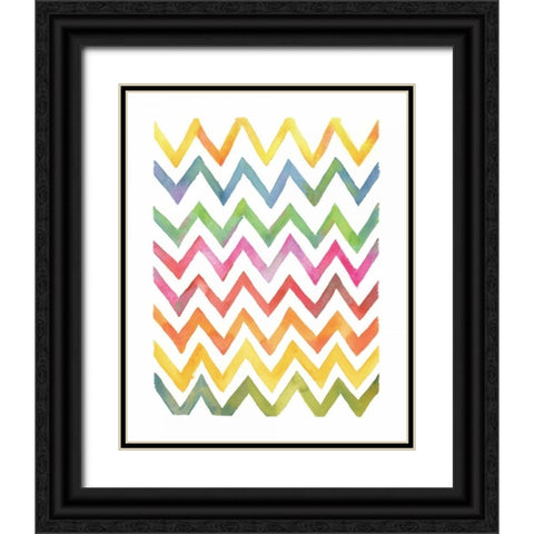 Chevron I Black Ornate Wood Framed Art Print with Double Matting by Troise Heidel, Theresa