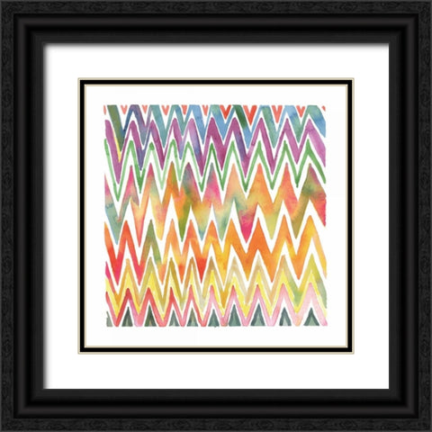 Chevron II Black Ornate Wood Framed Art Print with Double Matting by Troise Heidel, Theresa
