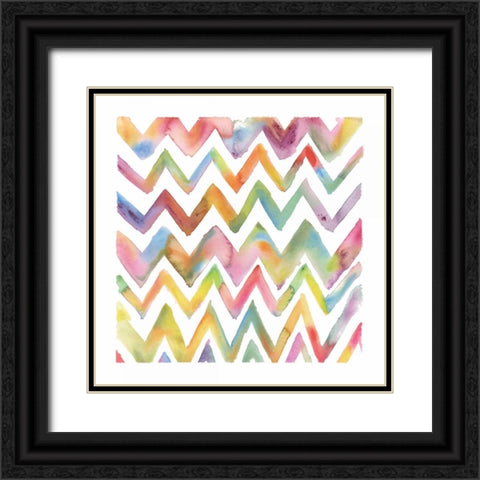 Chevron III Black Ornate Wood Framed Art Print with Double Matting by Troise Heidel, Theresa