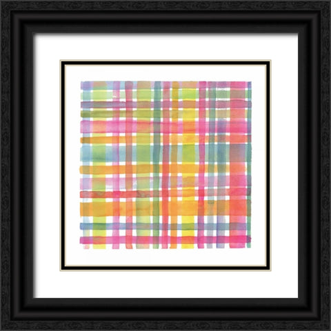 Plaid III Black Ornate Wood Framed Art Print with Double Matting by Troise Heidel, Theresa