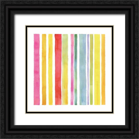 Stripes I Black Ornate Wood Framed Art Print with Double Matting by Troise Heidel, Theresa