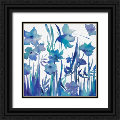 Afternoon Indigo I Black Ornate Wood Framed Art Print with Double Matting by Troise Heidel, Theresa