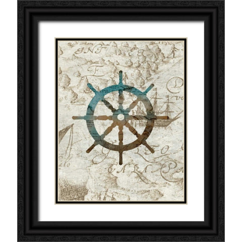 Steering the Sea Black Ornate Wood Framed Art Print with Double Matting by Knutsen, Conrad