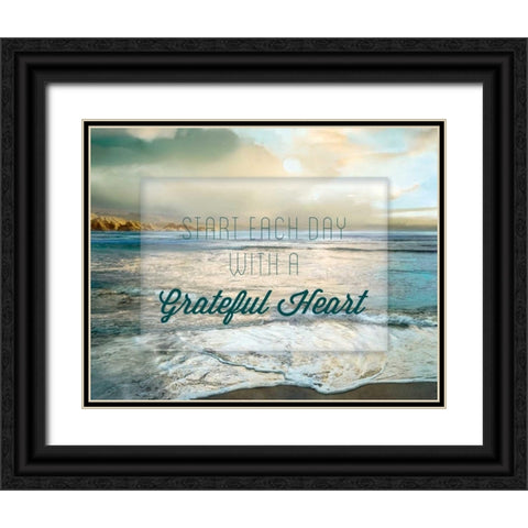 Grateful Heart Black Ornate Wood Framed Art Print with Double Matting by Calascibetta, Mike