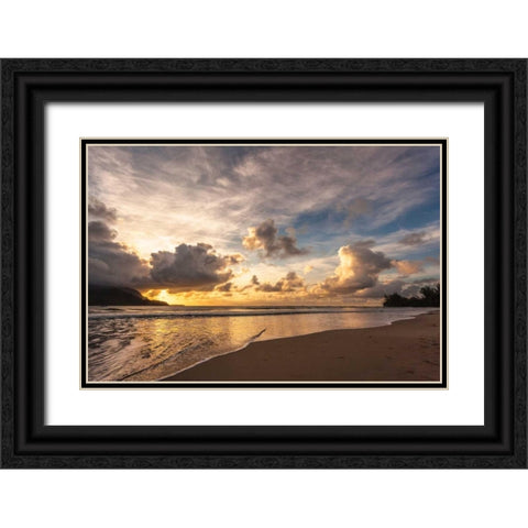 Sunset in Hanalei Black Ornate Wood Framed Art Print with Double Matting by Delimont, Danita