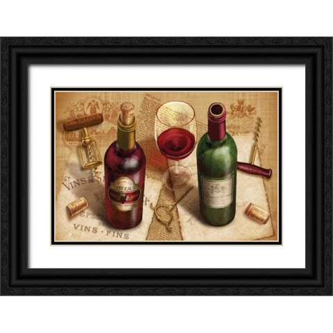 Wine Pairing Black Ornate Wood Framed Art Print with Double Matting by Knutsen, Conrad