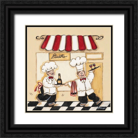 Bistro Black Ornate Wood Framed Art Print with Double Matting by Alldredge, Joy