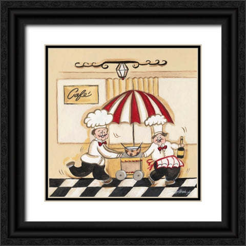 Cafe Black Ornate Wood Framed Art Print with Double Matting by Alldredge, Joy