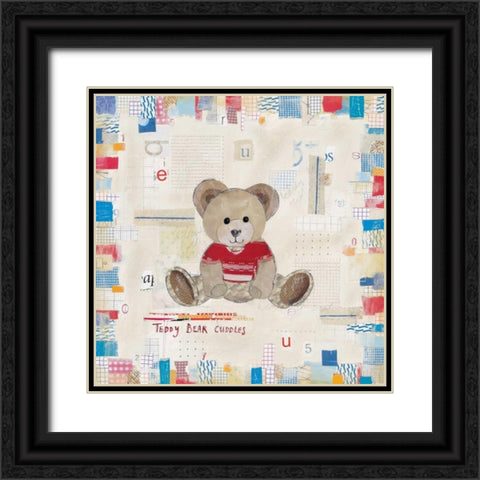 Teddy Bear Cuddles Black Ornate Wood Framed Art Print with Double Matting by Pope, Kate and Elizabeth