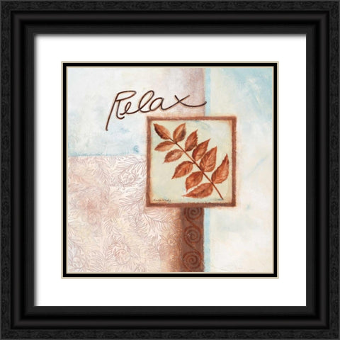Relax Black Ornate Wood Framed Art Print with Double Matting by Woods, Maria