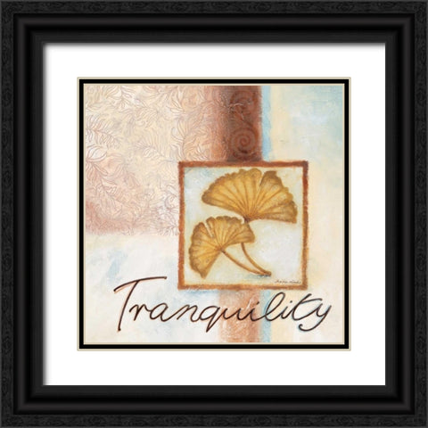 Tranquility Black Ornate Wood Framed Art Print with Double Matting by Woods, Maria