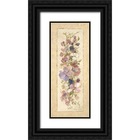Sweetpeas for Annabelle II Black Ornate Wood Framed Art Print with Double Matting by Olson, Charlene