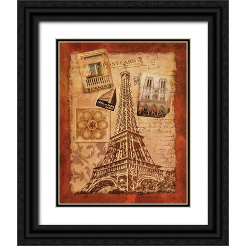 Memories of Paris Black Ornate Wood Framed Art Print with Double Matting by Knutsen, Conrad