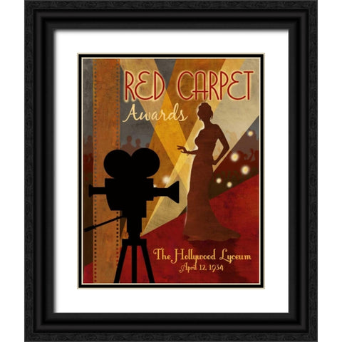 Red Carpet Awards Black Ornate Wood Framed Art Print with Double Matting by Knutsen, Conrad