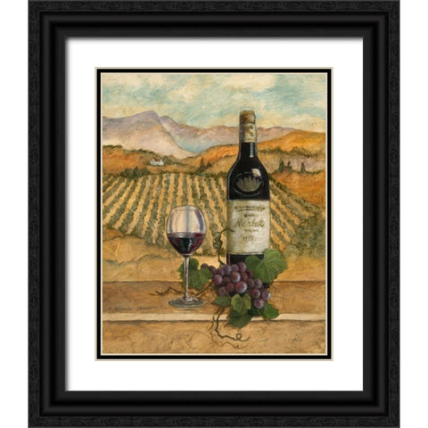 Merlot Black Ornate Wood Framed Art Print with Double Matting by Olson, Charlene
