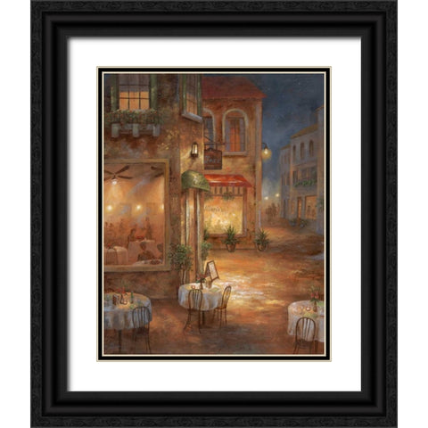 Cafe Marie Black Ornate Wood Framed Art Print with Double Matting by Nan