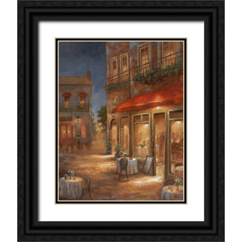 Cafe Marquerite Black Ornate Wood Framed Art Print with Double Matting by Nan