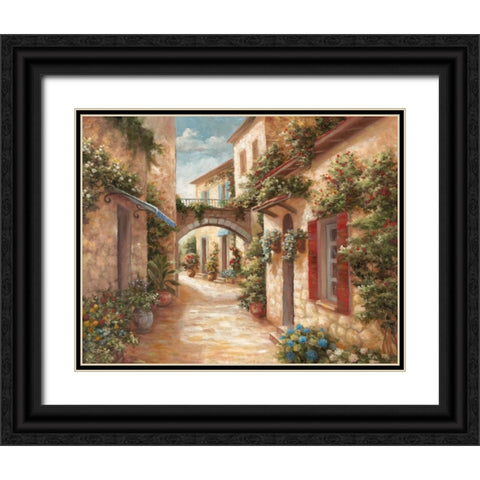 Italiano Villagio II Black Ornate Wood Framed Art Print with Double Matting by Nan