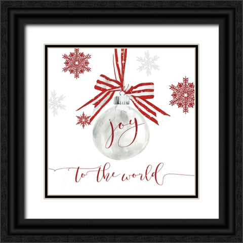 Joy Ornament Black Ornate Wood Framed Art Print with Double Matting by Robinson, Carol