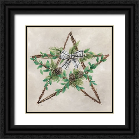 Star Wreath Black Ornate Wood Framed Art Print with Double Matting by Nan