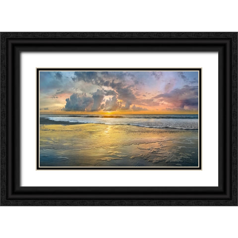 Harbor Point Black Ornate Wood Framed Art Print with Double Matting by Calascibetta, Mike