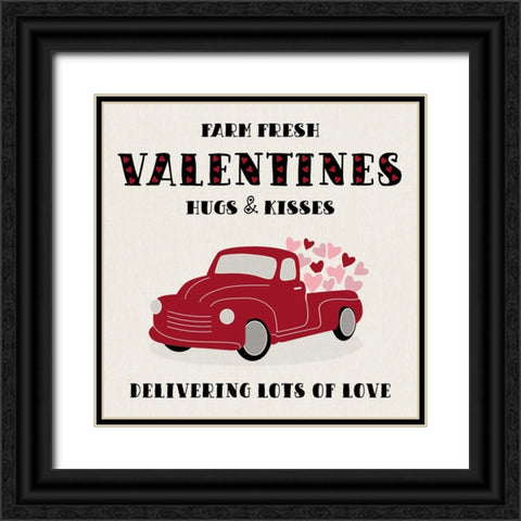 Farm Fresh Valentines Black Ornate Wood Framed Art Print with Double Matting by CAD Designs