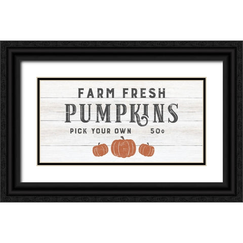 Farm Fresh Pumpkins Black Ornate Wood Framed Art Print with Double Matting by CAD Designs