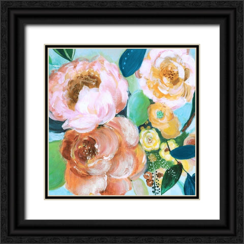 Happy Garden I Black Ornate Wood Framed Art Print with Double Matting by Tava Studios