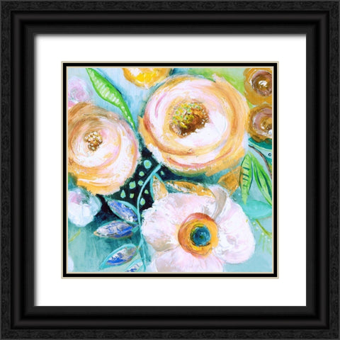 Happy Garden II Black Ornate Wood Framed Art Print with Double Matting by Tava Studios