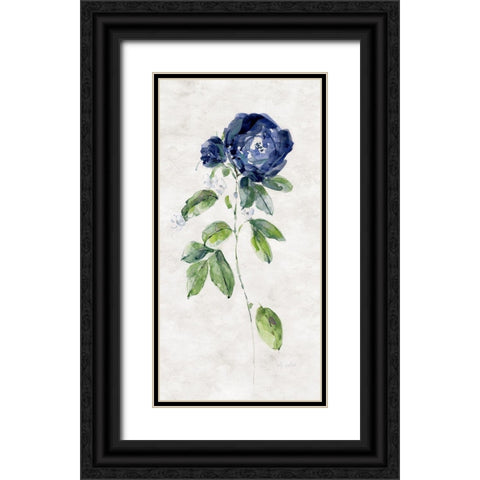 Forever Blue I Black Ornate Wood Framed Art Print with Double Matting by Swatland, Sally