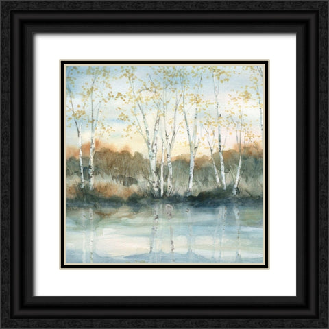 Birch Riverbank Black Ornate Wood Framed Art Print with Double Matting by Robinson, Carol