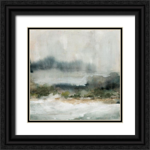 Textured Rain I Black Ornate Wood Framed Art Print with Double Matting by Robinson, Carol