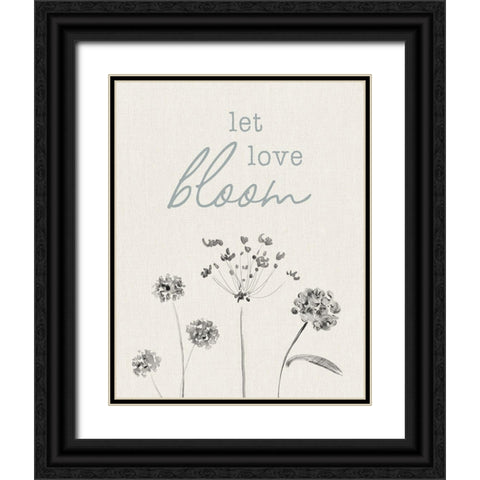 Let Love Bloom Black Ornate Wood Framed Art Print with Double Matting by CAD Designs