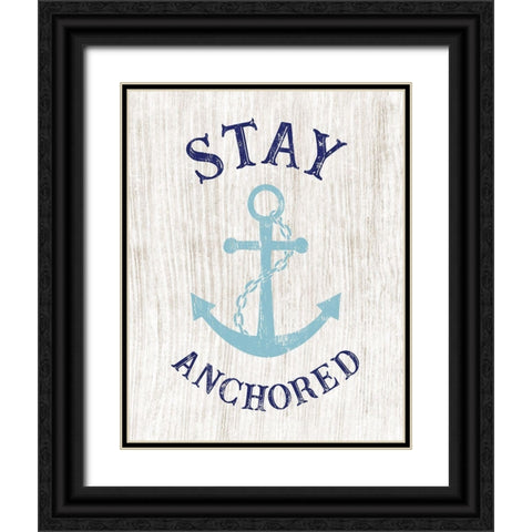 Stay Anchored Black Ornate Wood Framed Art Print with Double Matting by CAD Designs