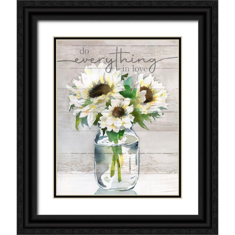 Do Everything in Love Black Ornate Wood Framed Art Print with Double Matting by Troise Heidel, Theresa